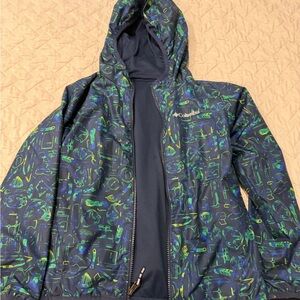Columbia Kids' Navy and Lime Raincoat